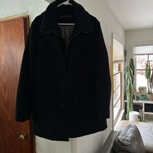 Calvin Klein Women's Classic Black Pea Coat